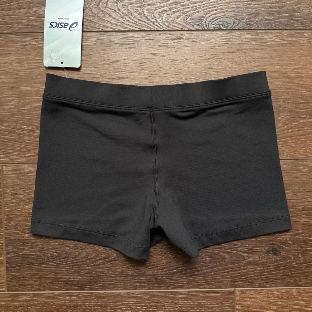 NWT Asics Black Athletic Spandex with White Logo - Picture 3 of 4